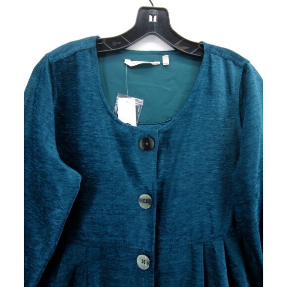 Soft Surroundings Top Small Velour Button Up Tunic Blouse Peasant NEW - Picture 2 of 11